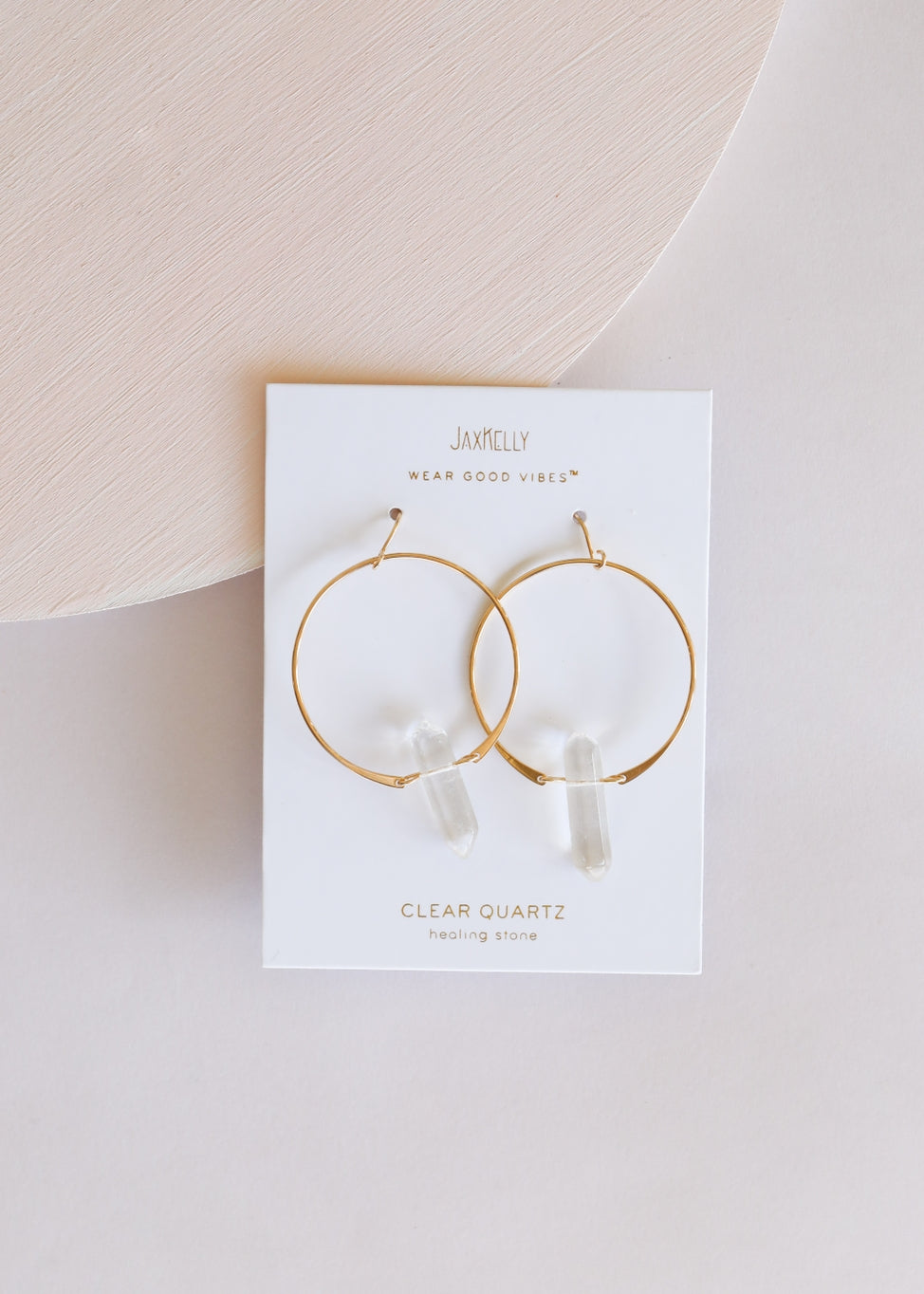 Clear Quartz Hoops