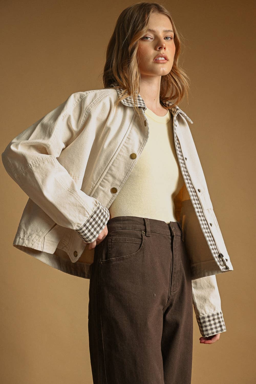 Gingham Twill Jacket
