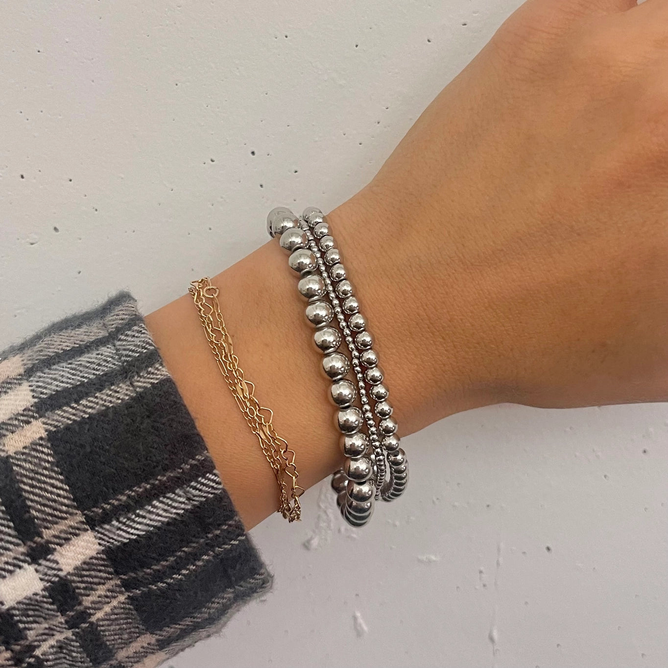 Silver Ball Bracelets