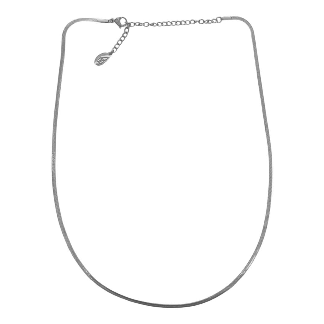 Silver Herringbone Necklace