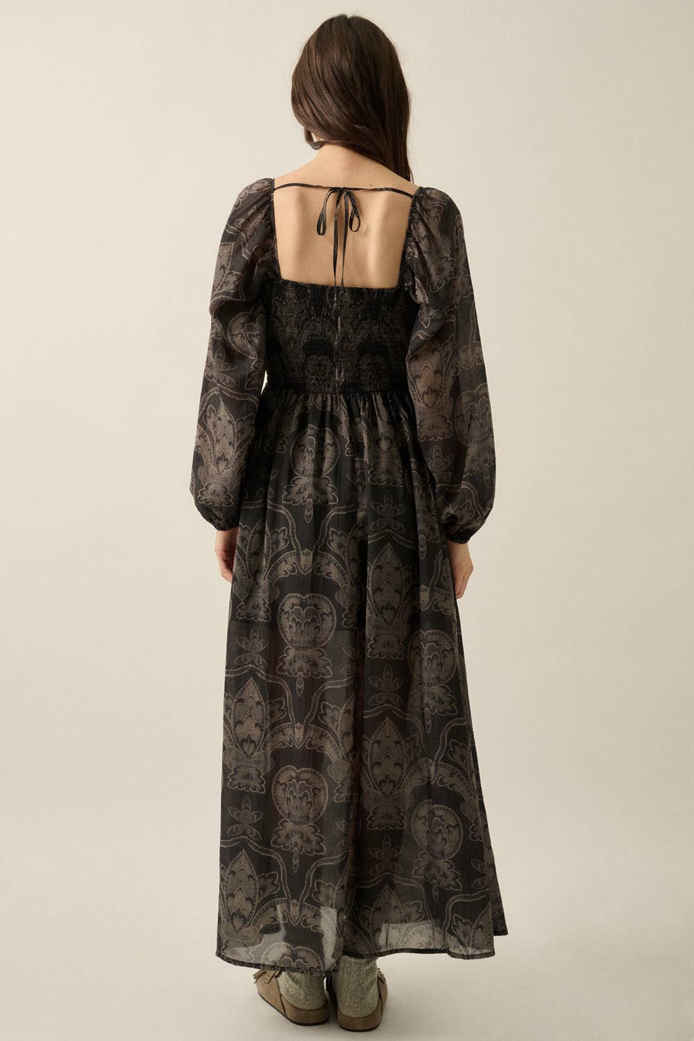 Ornate Velvet Trim Maxi