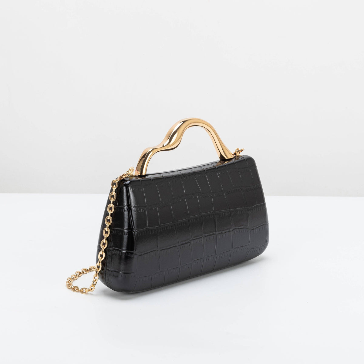 Manon Black Top Handle Bag