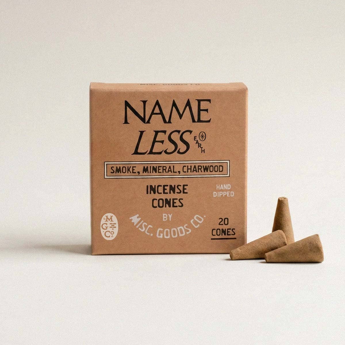 Nameless Earth Incense Cones – Mineral, Smoke & Fig 20-Pack