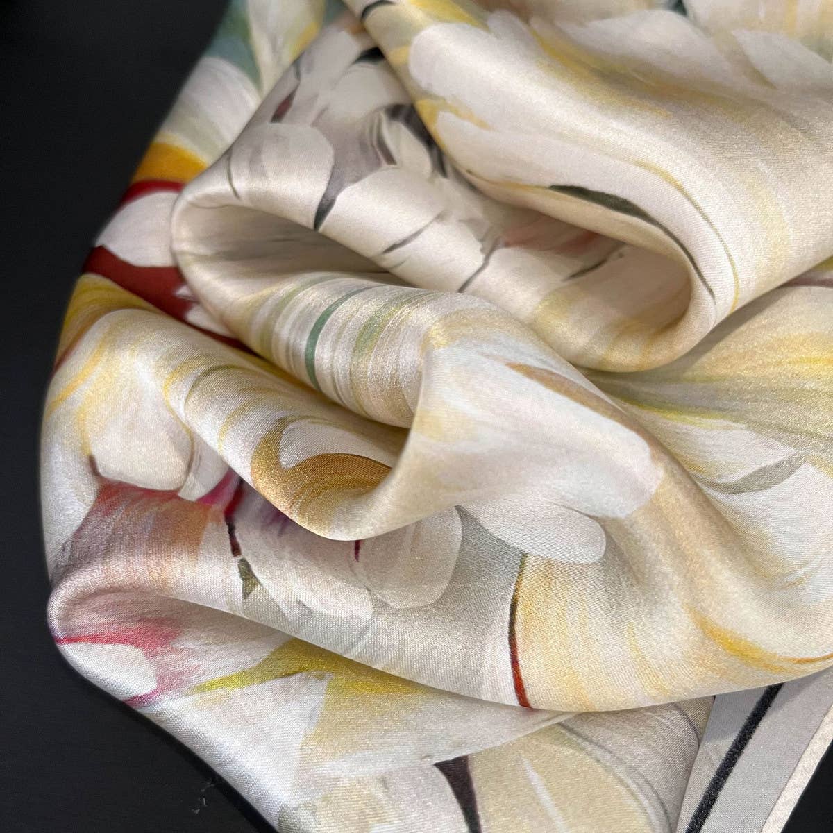 Camellia Print Silk Scarf