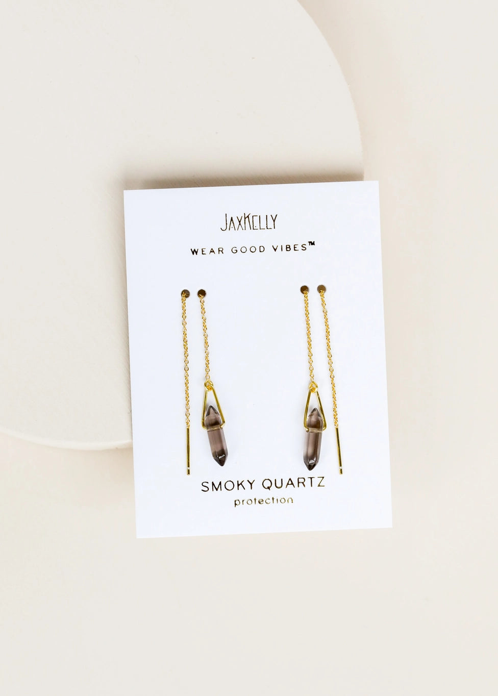 Smoky Quartz Threader Earring
