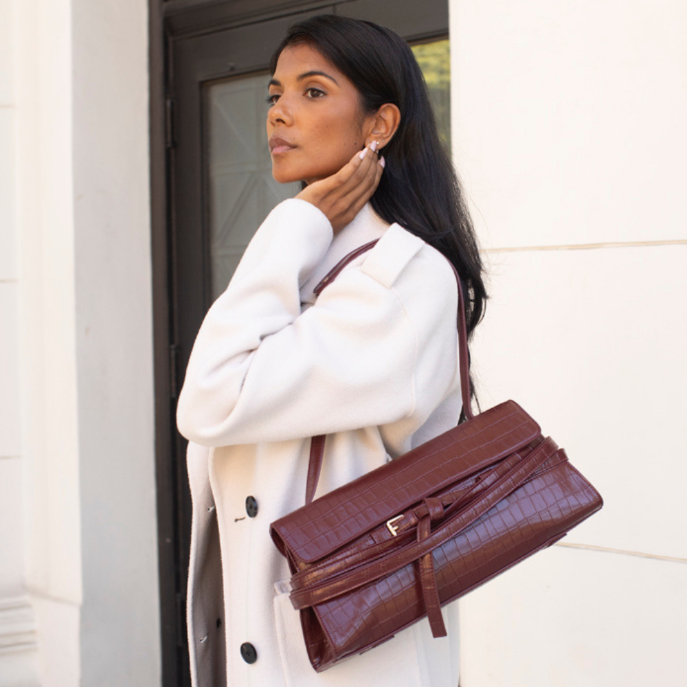 Klarissa Burgundy Shoulder Bag