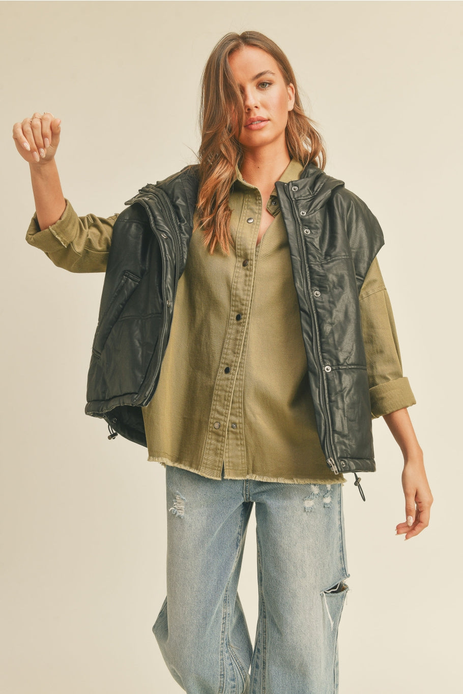 Faux Leather Vest