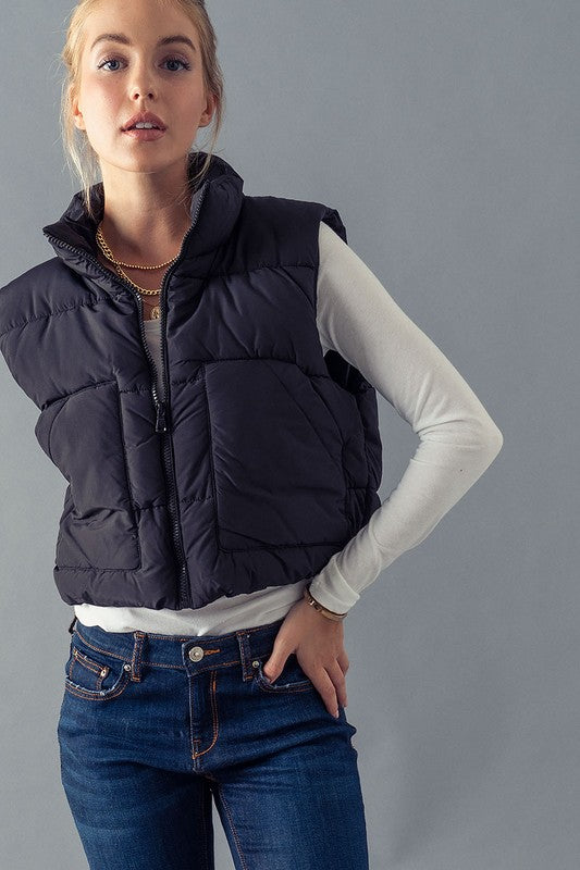 Cropped Puffer Vest