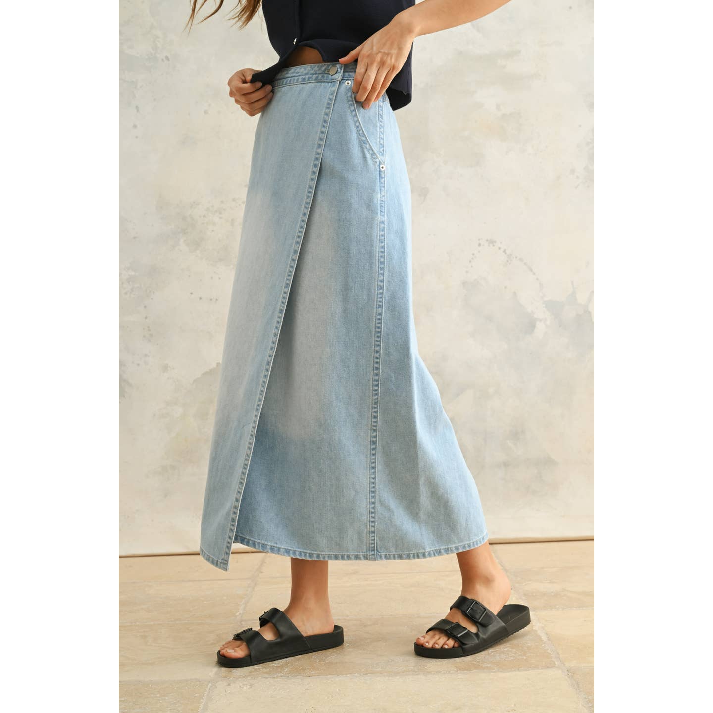Denim Wrap Skirt