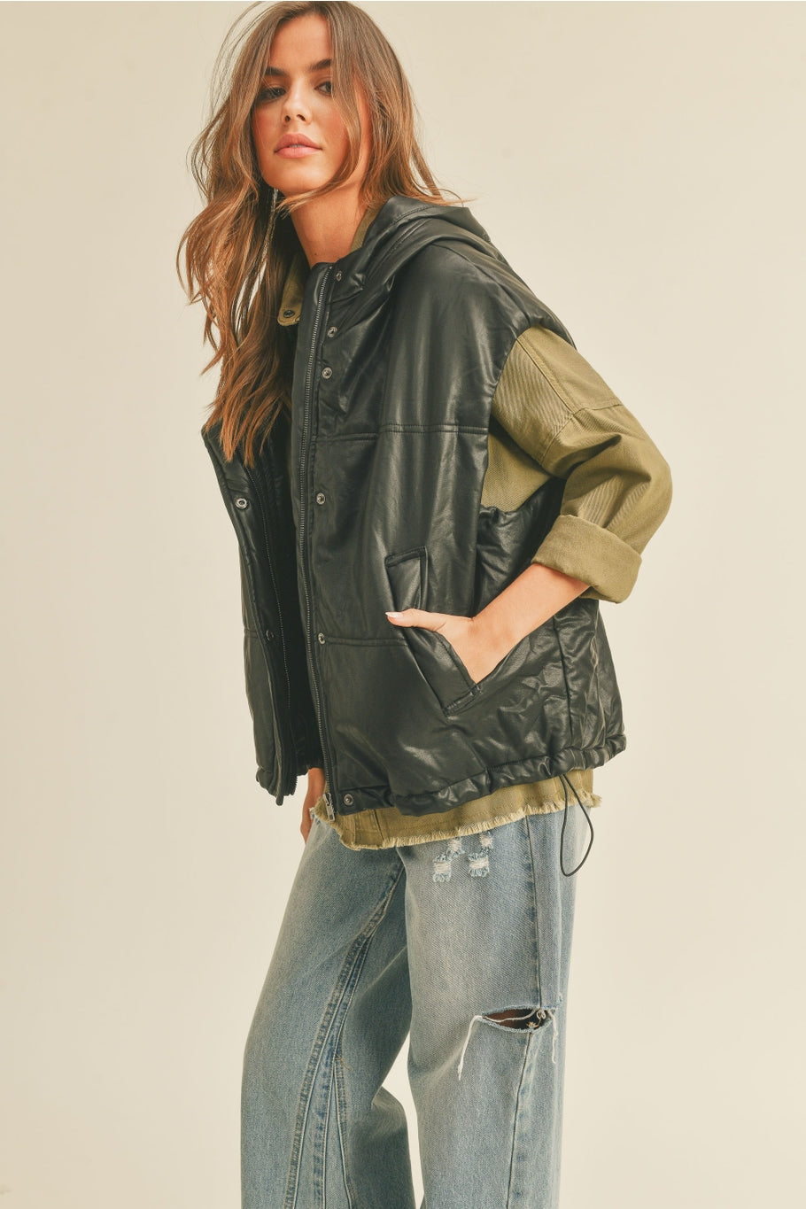 Faux Leather Vest