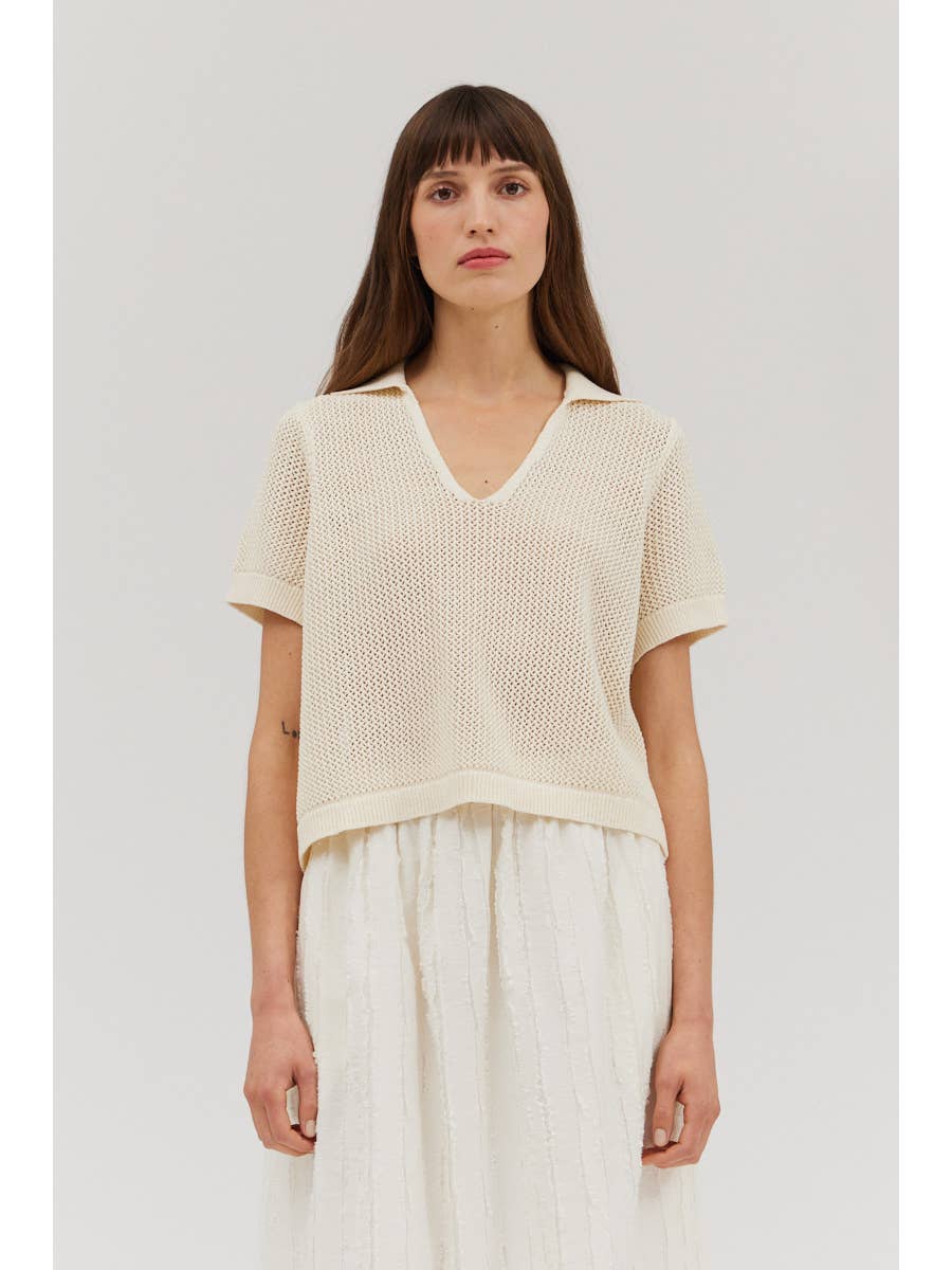 Crochet V Neck Top