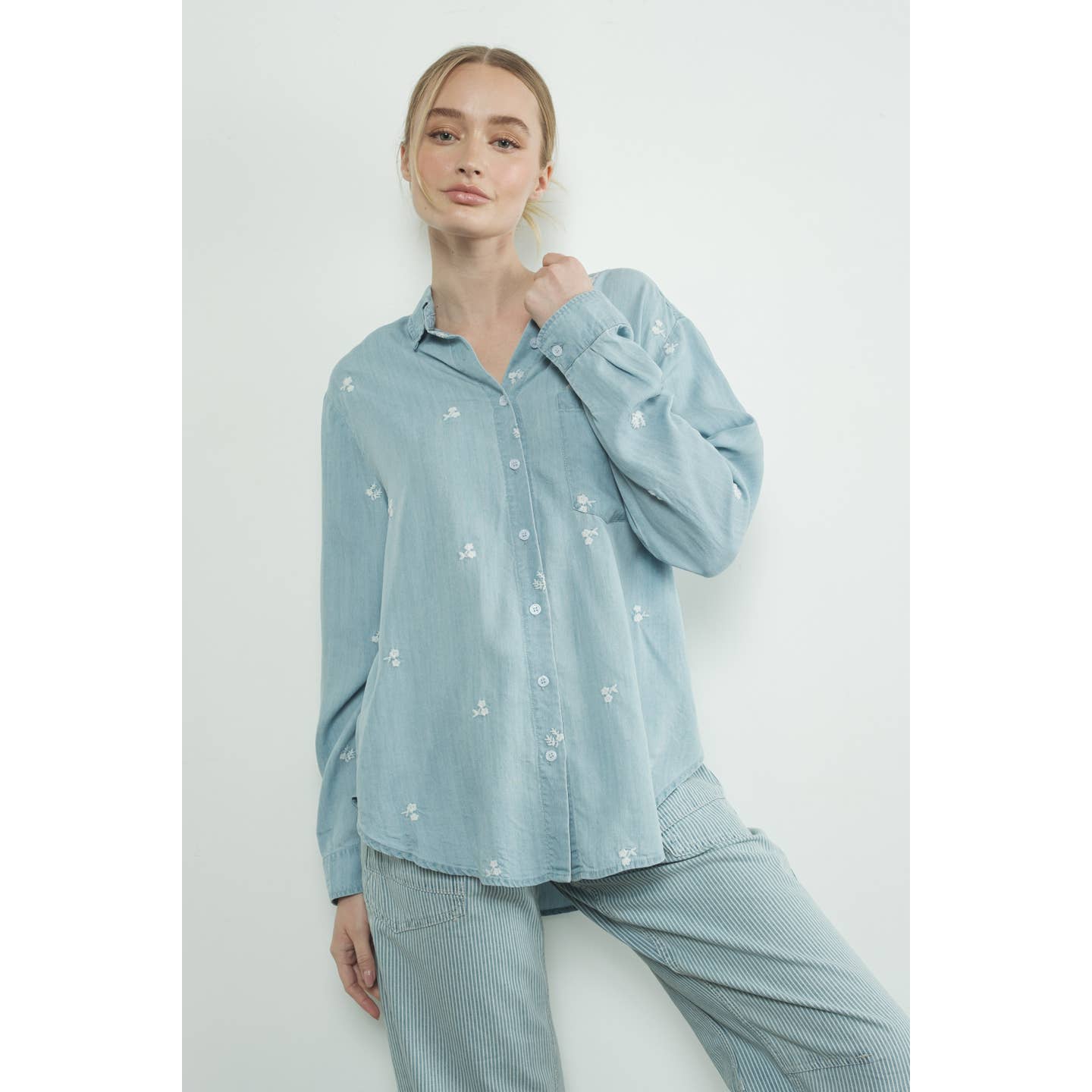 Flower Button Up Shirt