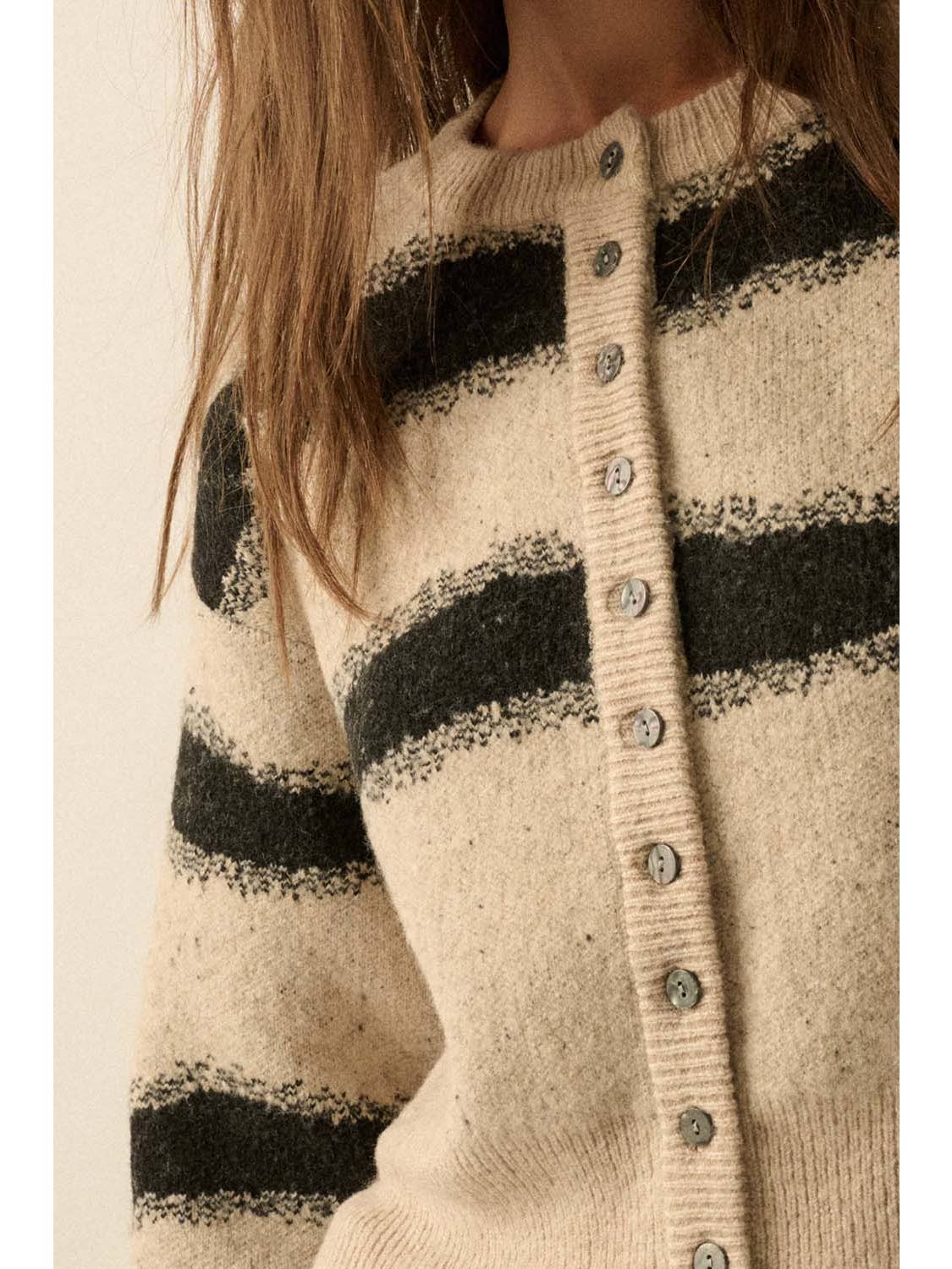 Striped Jacquard Cardigan