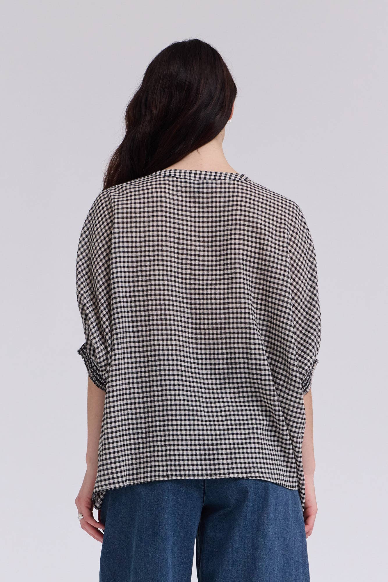 Crinkle Smocked Blouse