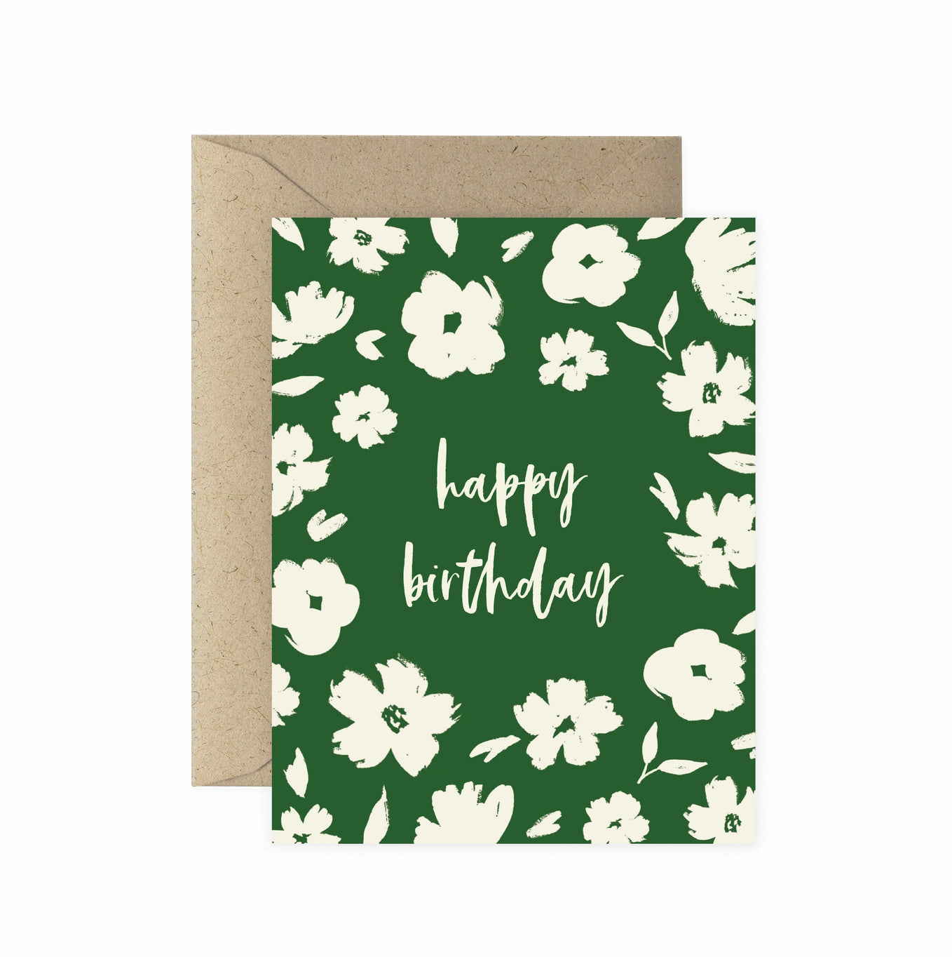 Floral Brush Birthday Card