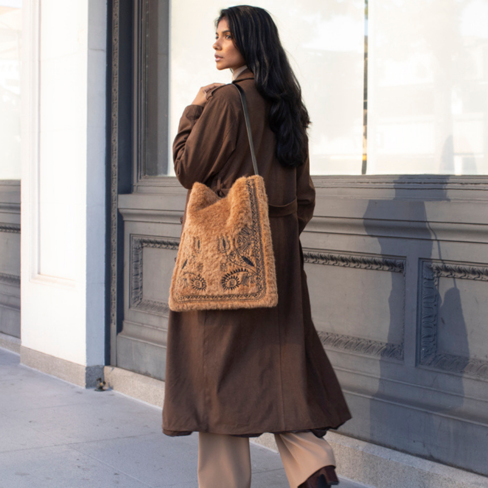 Annie Tan Faux Fur Tote Bag