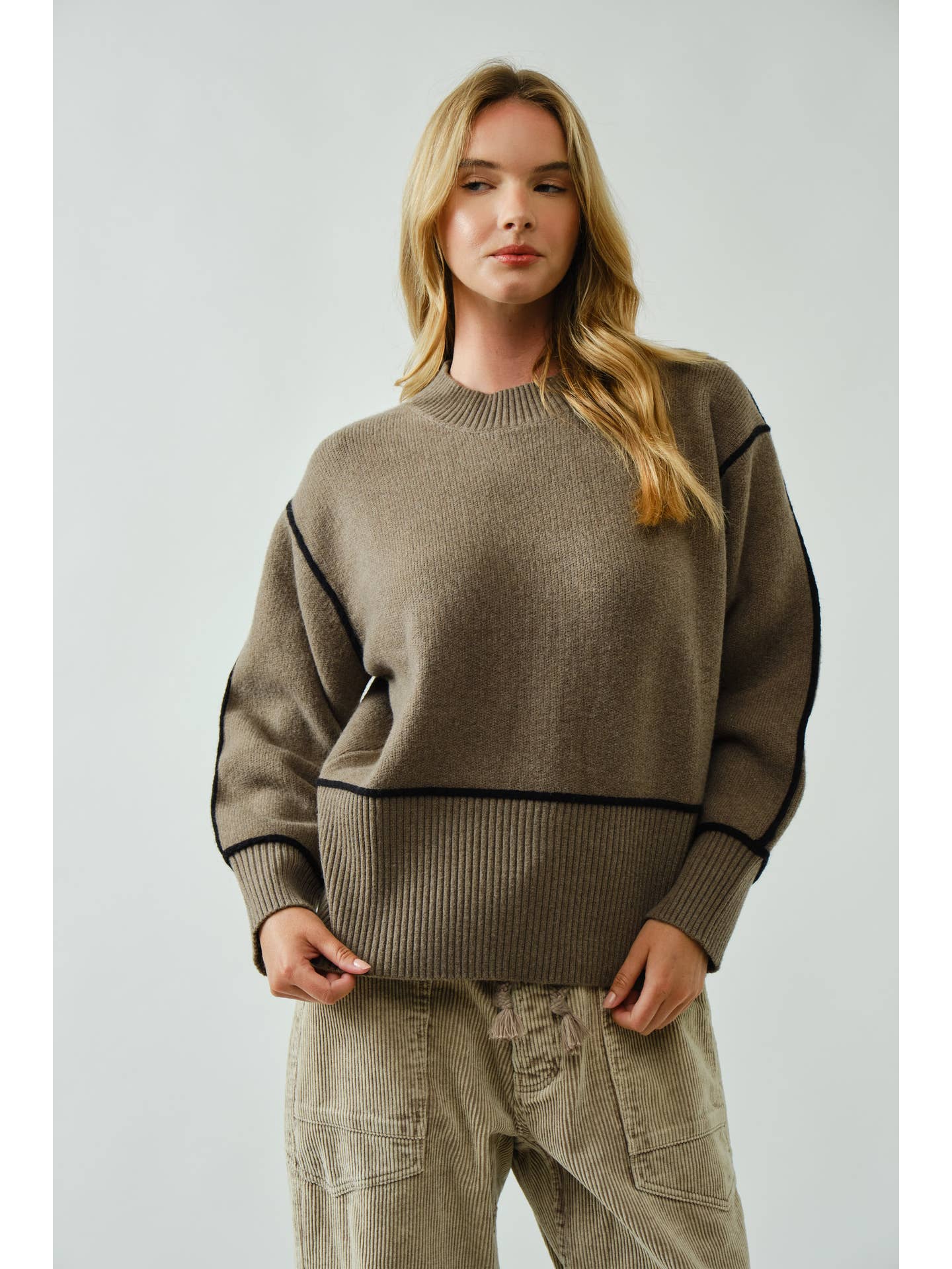 Contrast Stitch Sweater