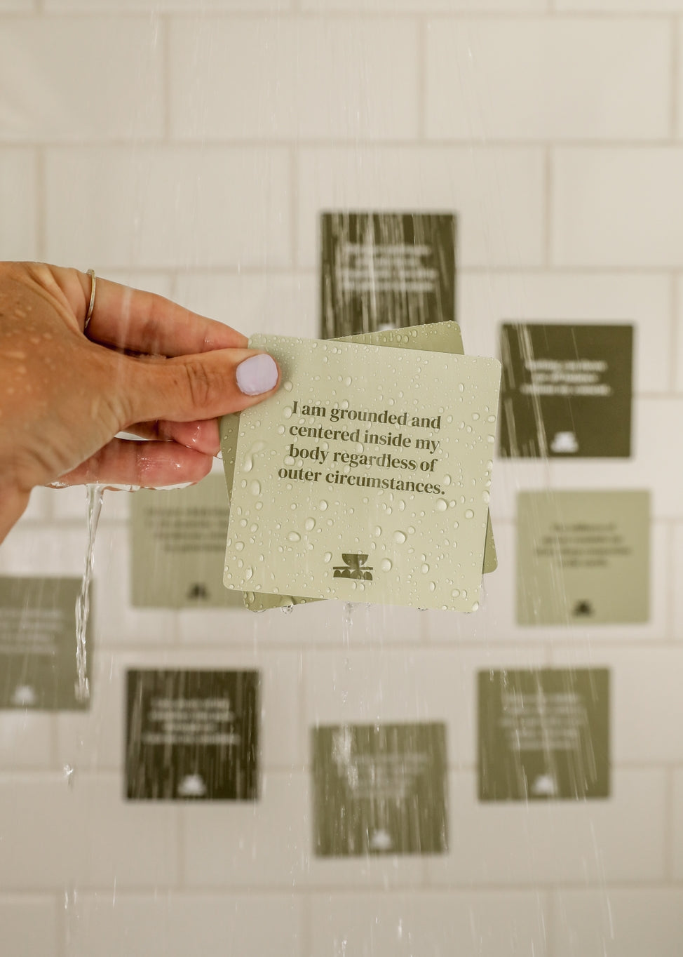 Shower Affirmation Cards ~ Grounding