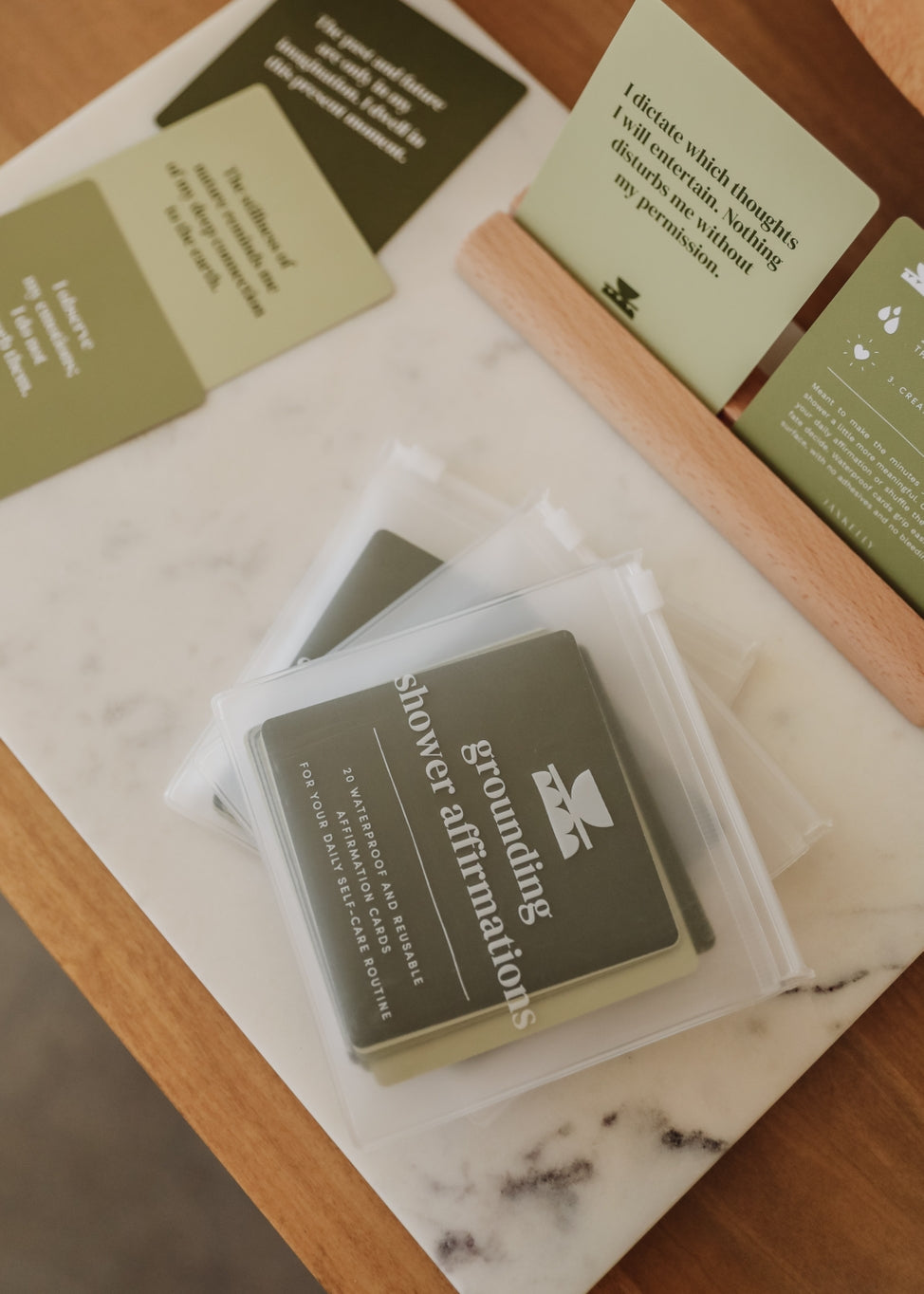 Shower Affirmation Cards ~ Grounding