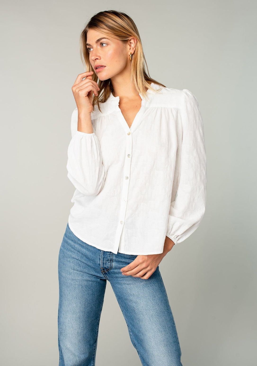 Ruffle Neck Blouse