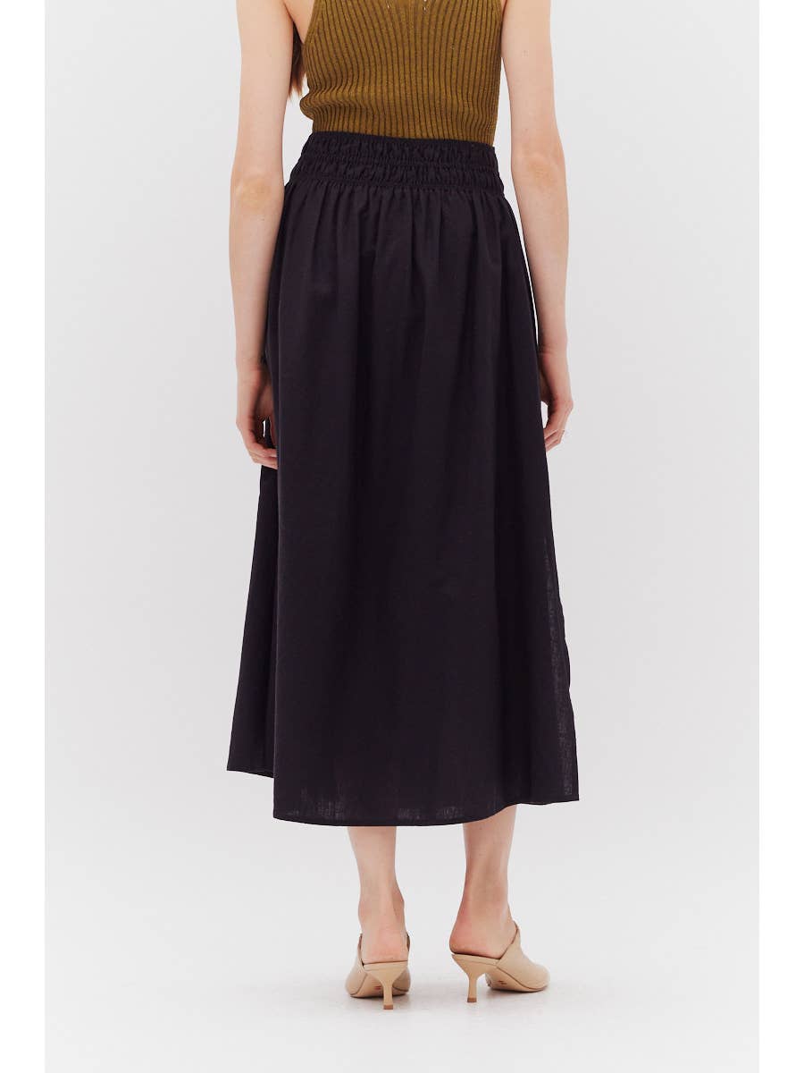 Linen Slit Maxi Skirt