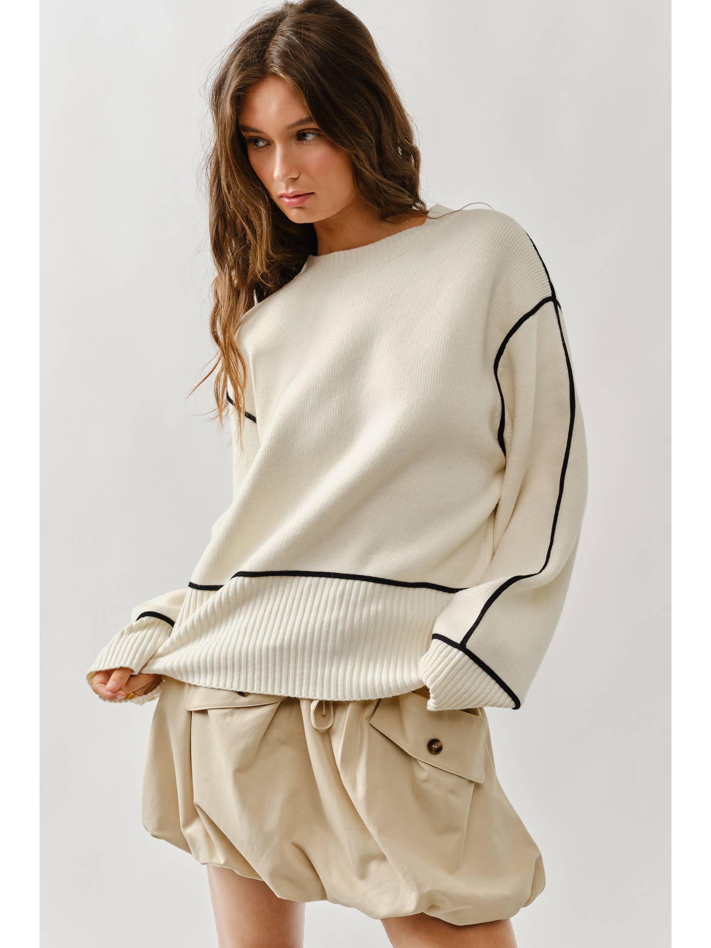 Contrast Stitch Sweater