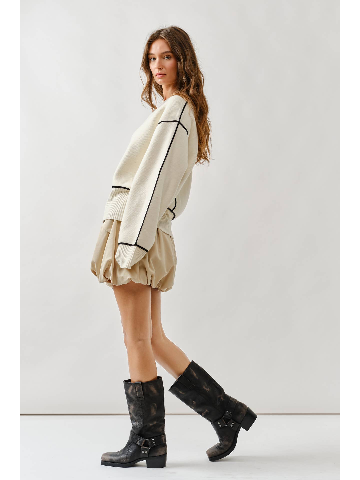 Contrast Stitch Sweater