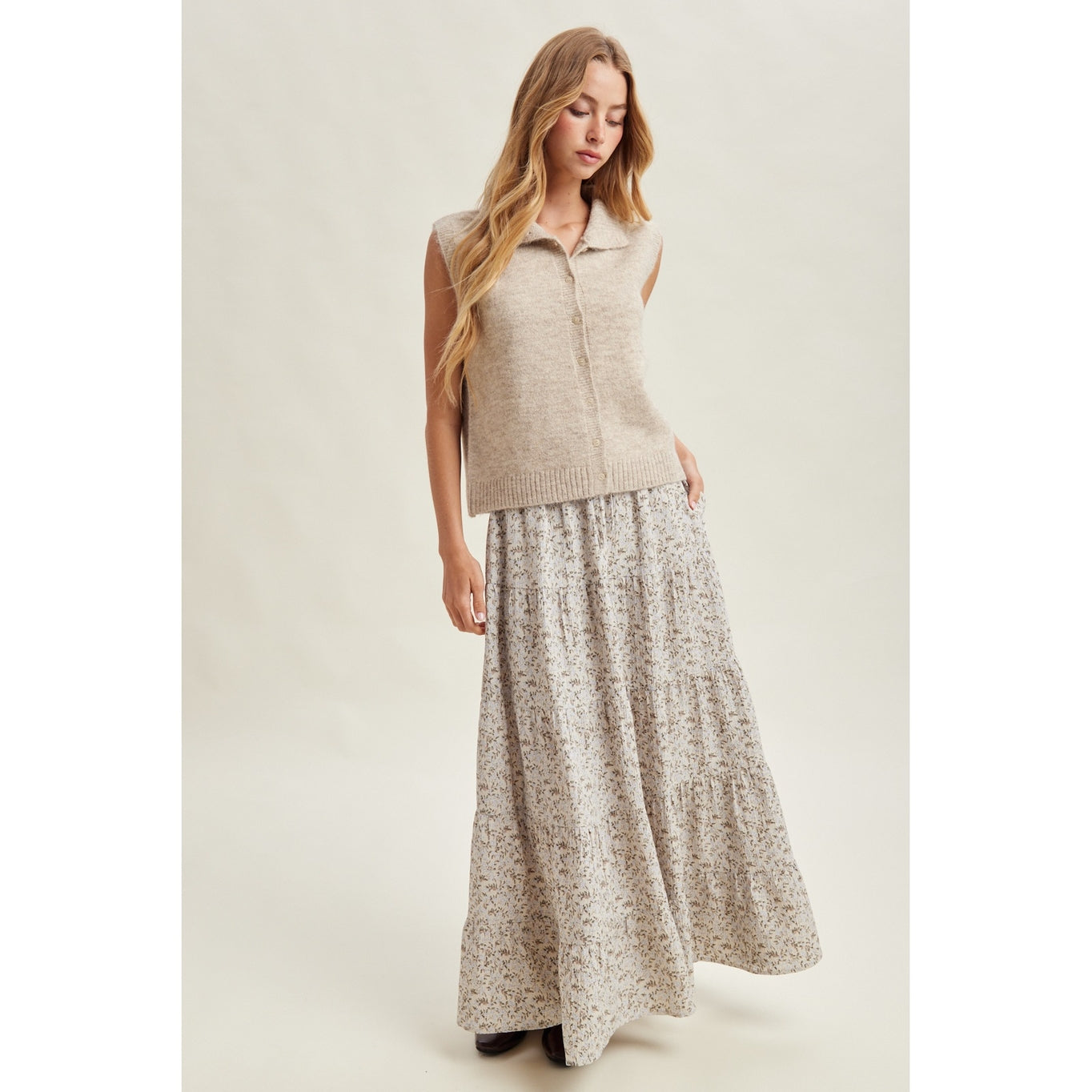 Tiered Floral Skirt