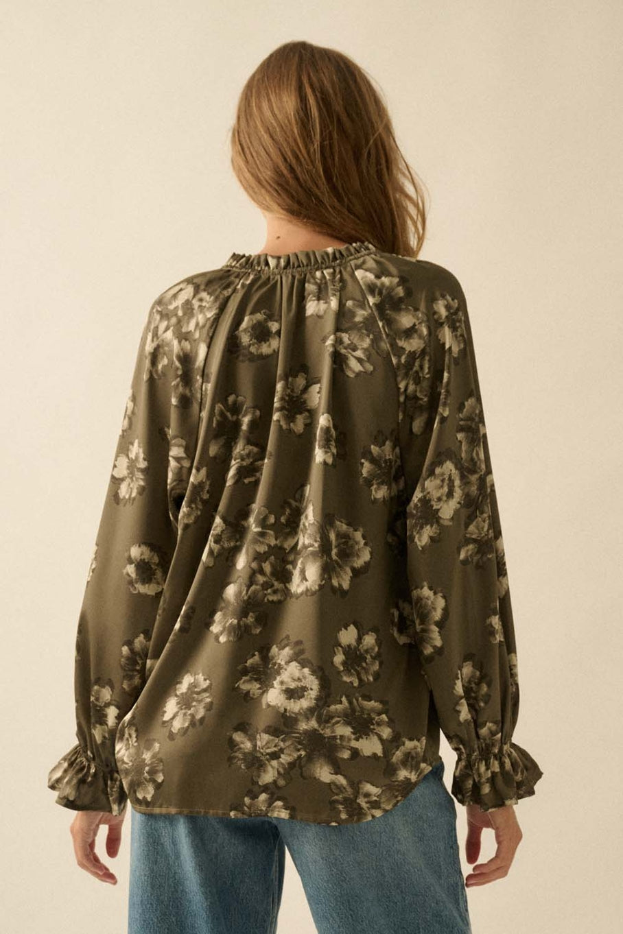 Satin Floral Blouse
