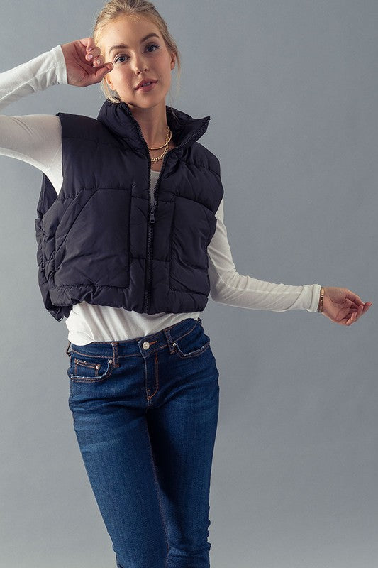 Cropped Puffer Vest