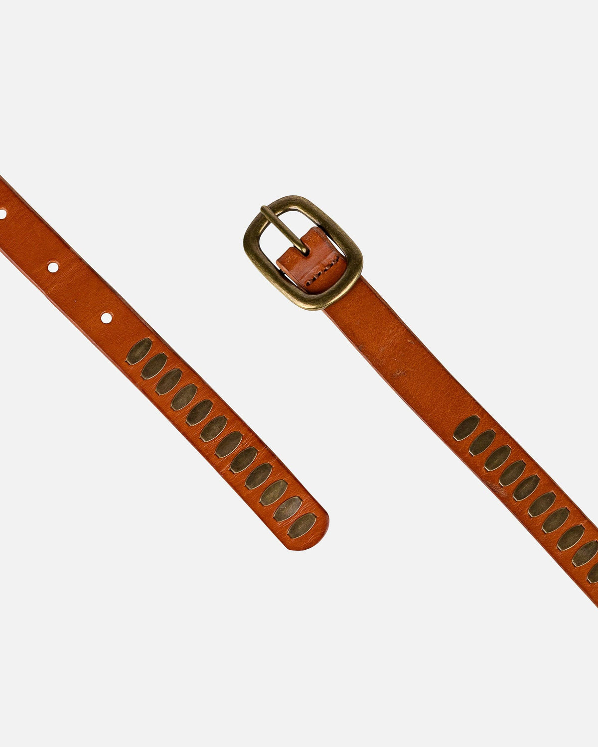 Ines | Premium Handcrafted Leather Belt with Antique Brass Hardware