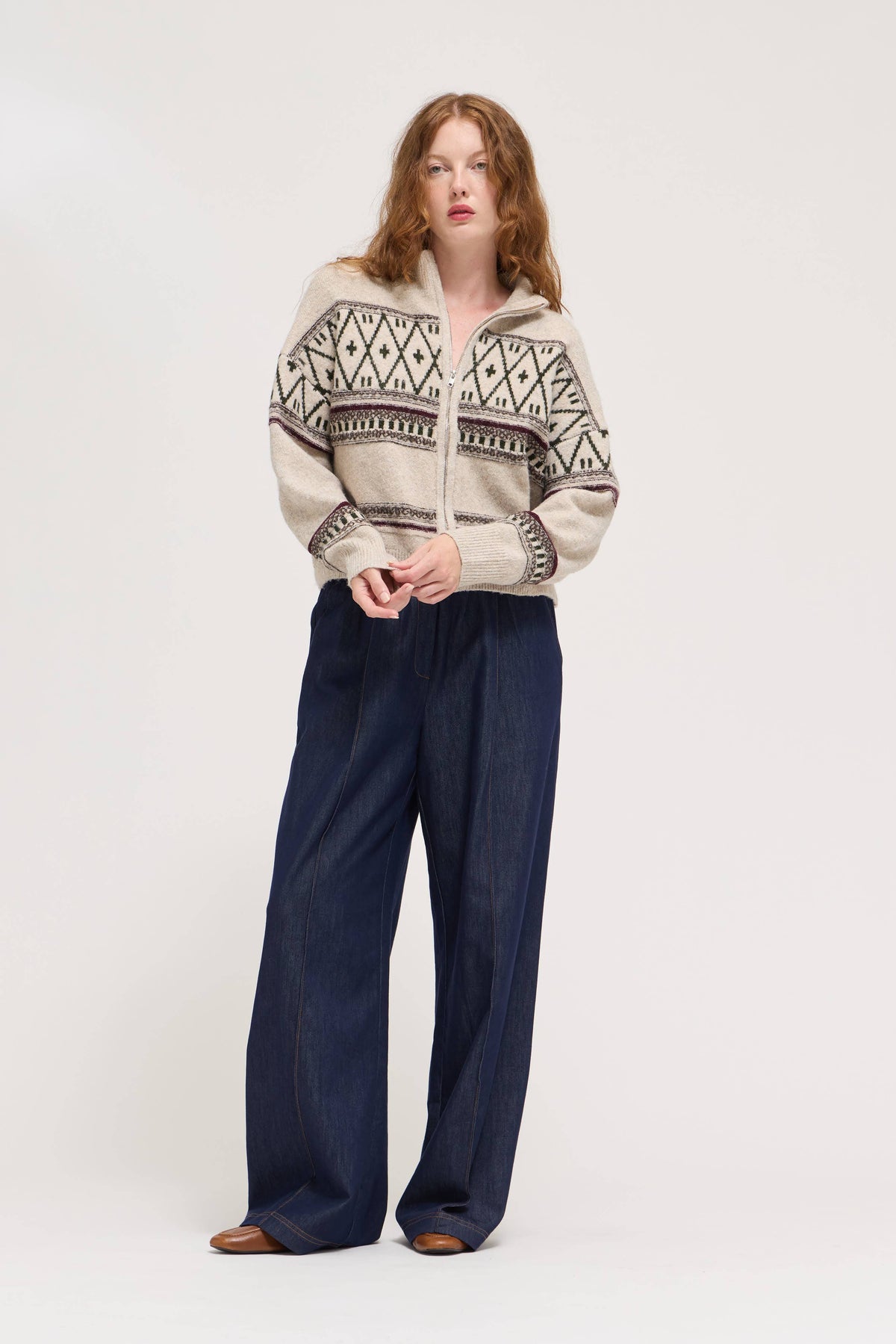 Motif Knit Jacket