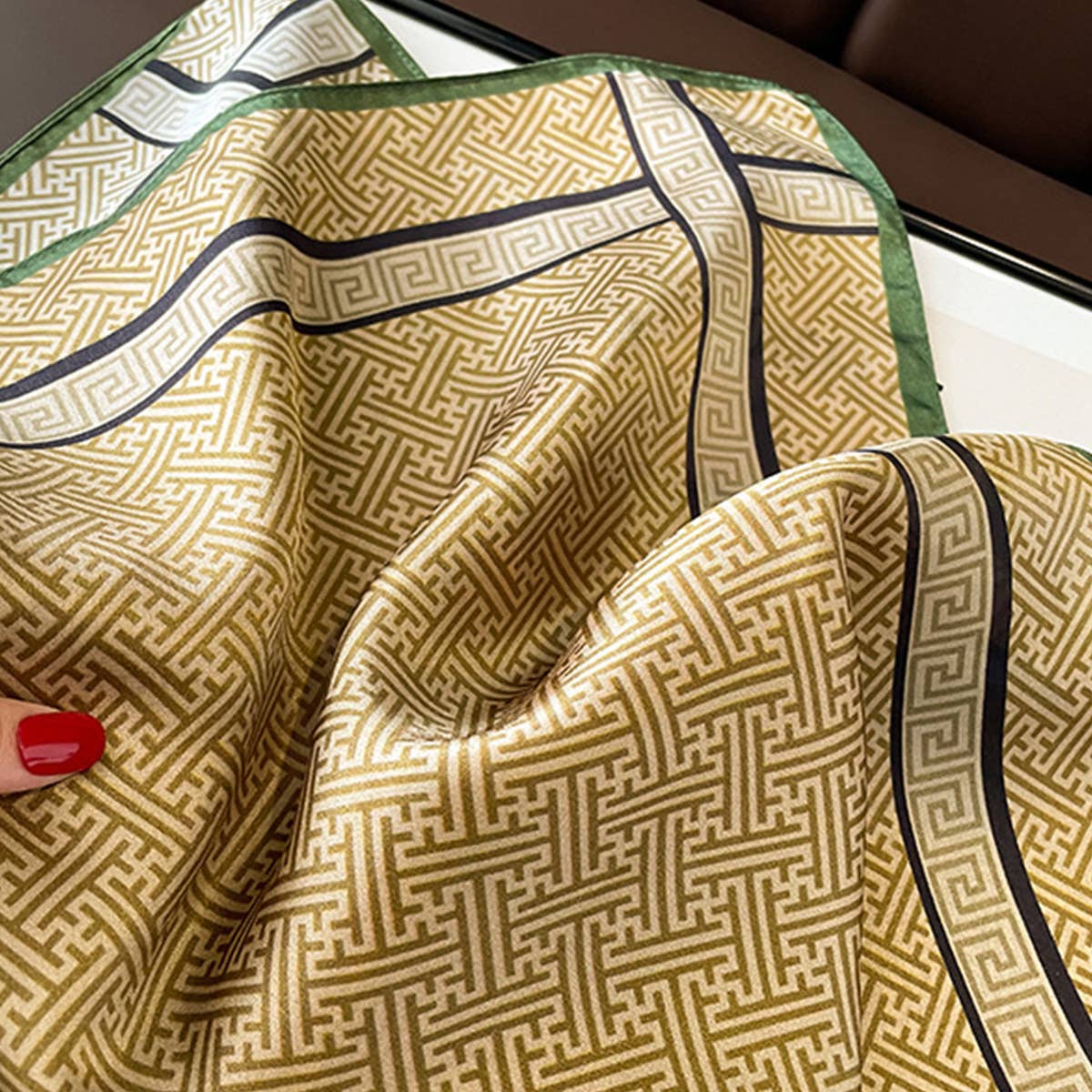 Geometric Silk Scarf