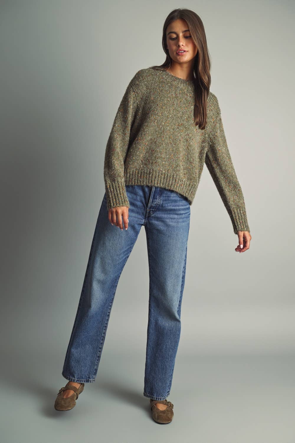 Flecked Crewneck Sweater