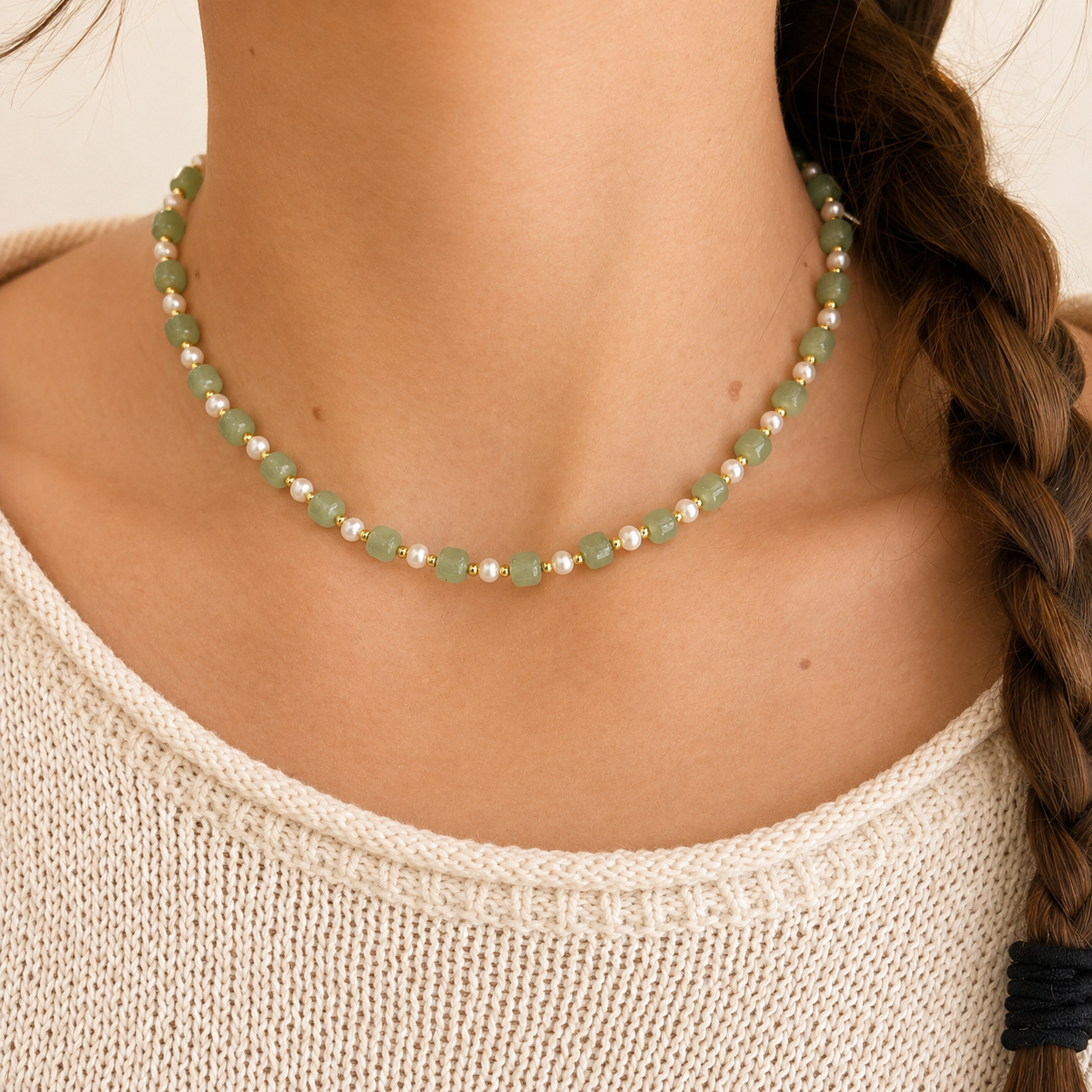 Jade Beaded Necklace