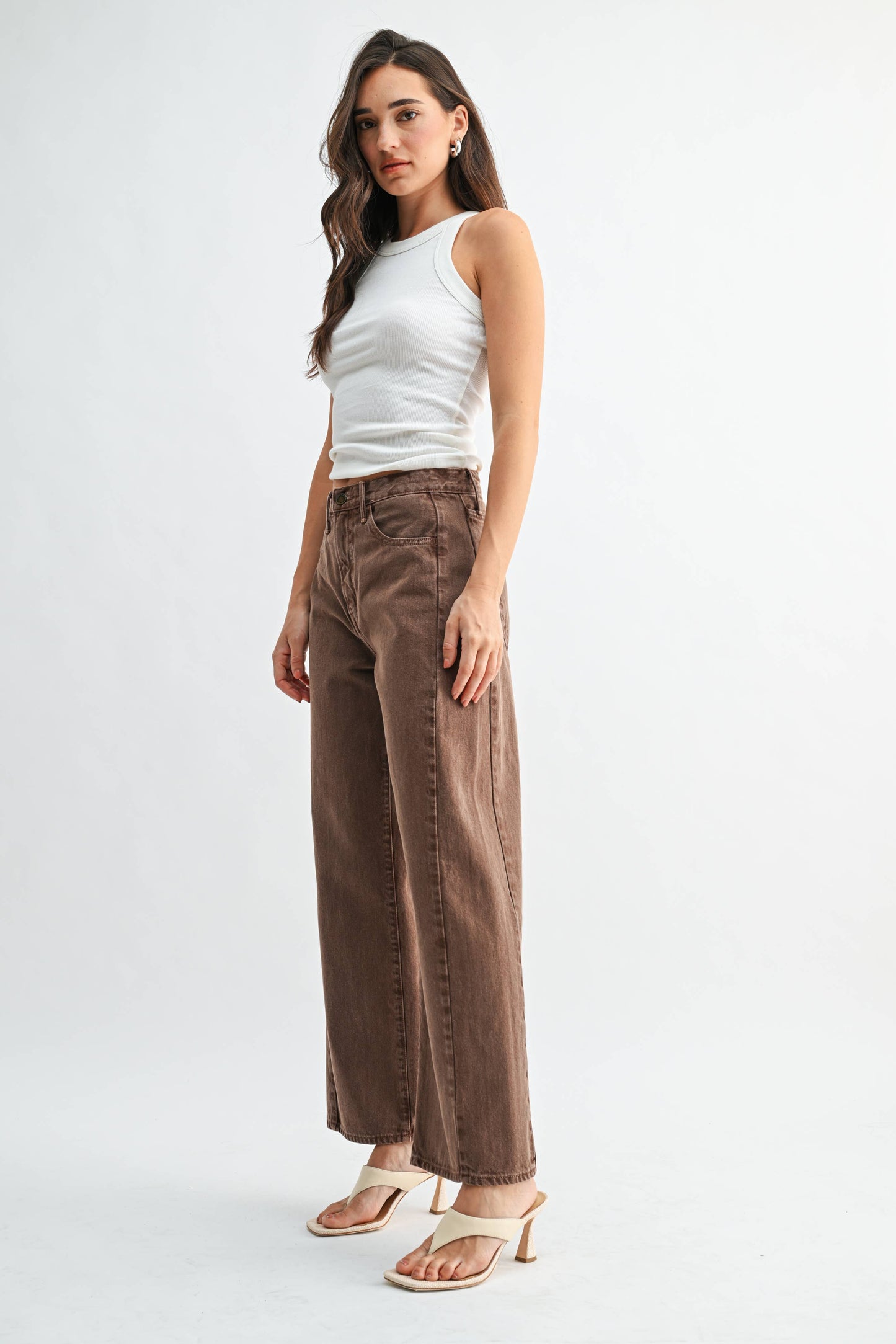 Brown Barrel Jean Twist