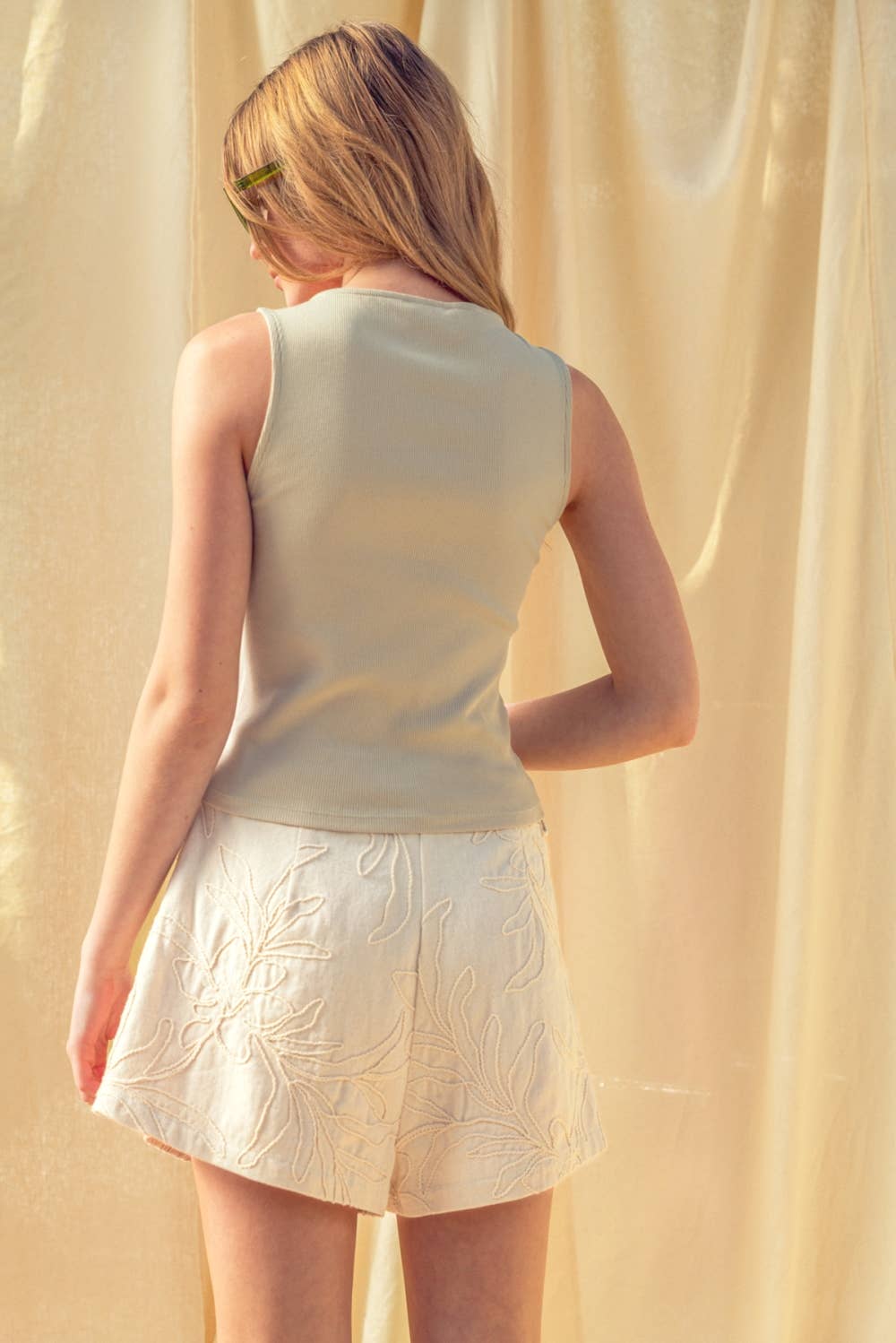 Ribbed Button Tank