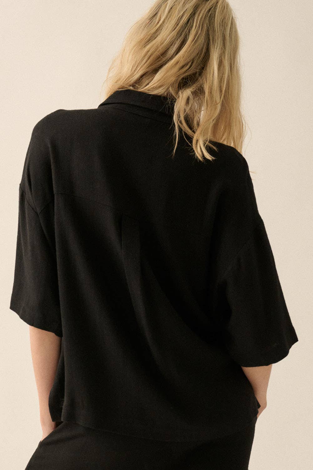 Solid Linen Blend Top