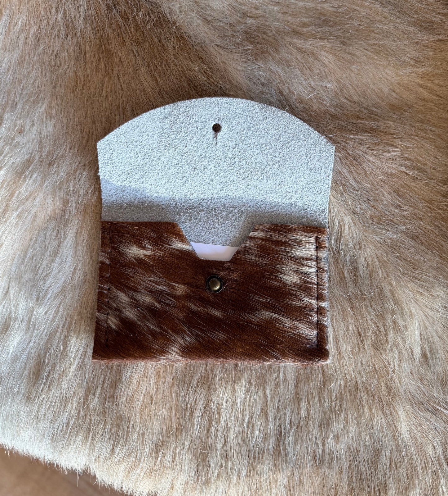 Speckled Cowhide Card Wallet