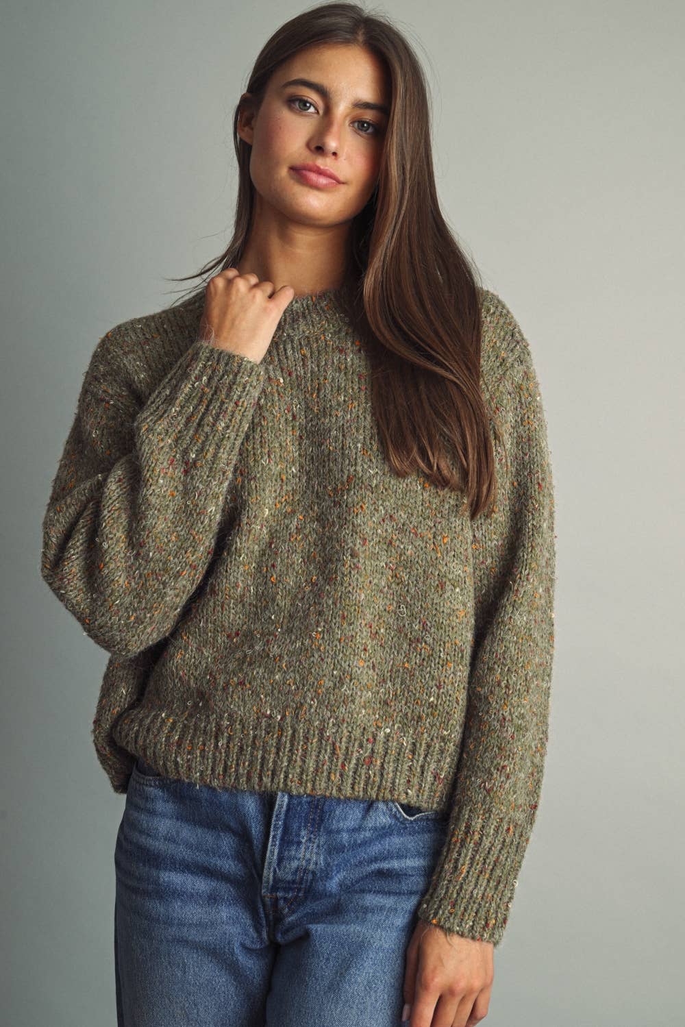 Flecked Crewneck Sweater