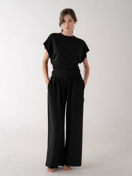 Black Ruched Top