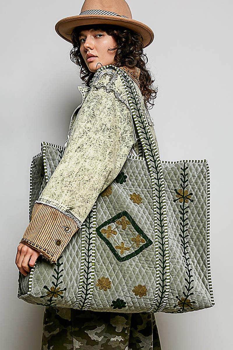 Diamond Quilted Tote Bag