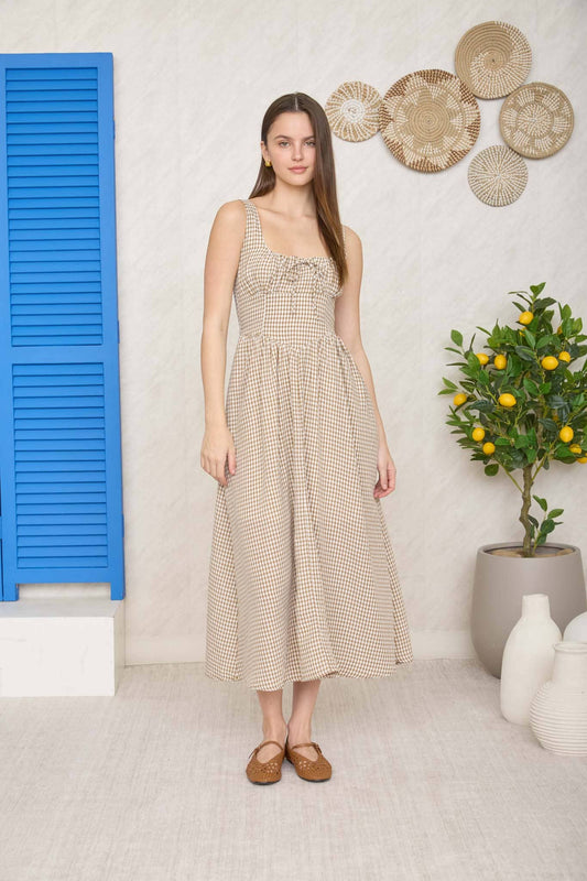 Plaid Corset Midi