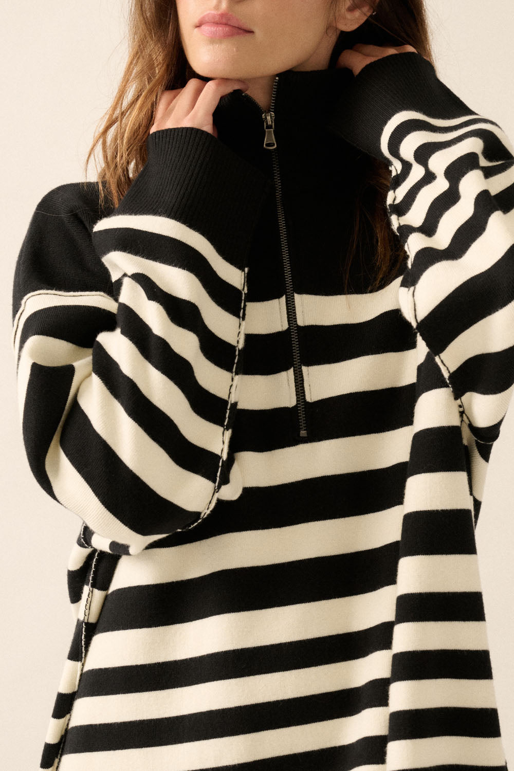 Stripe Knit Sweater Dres