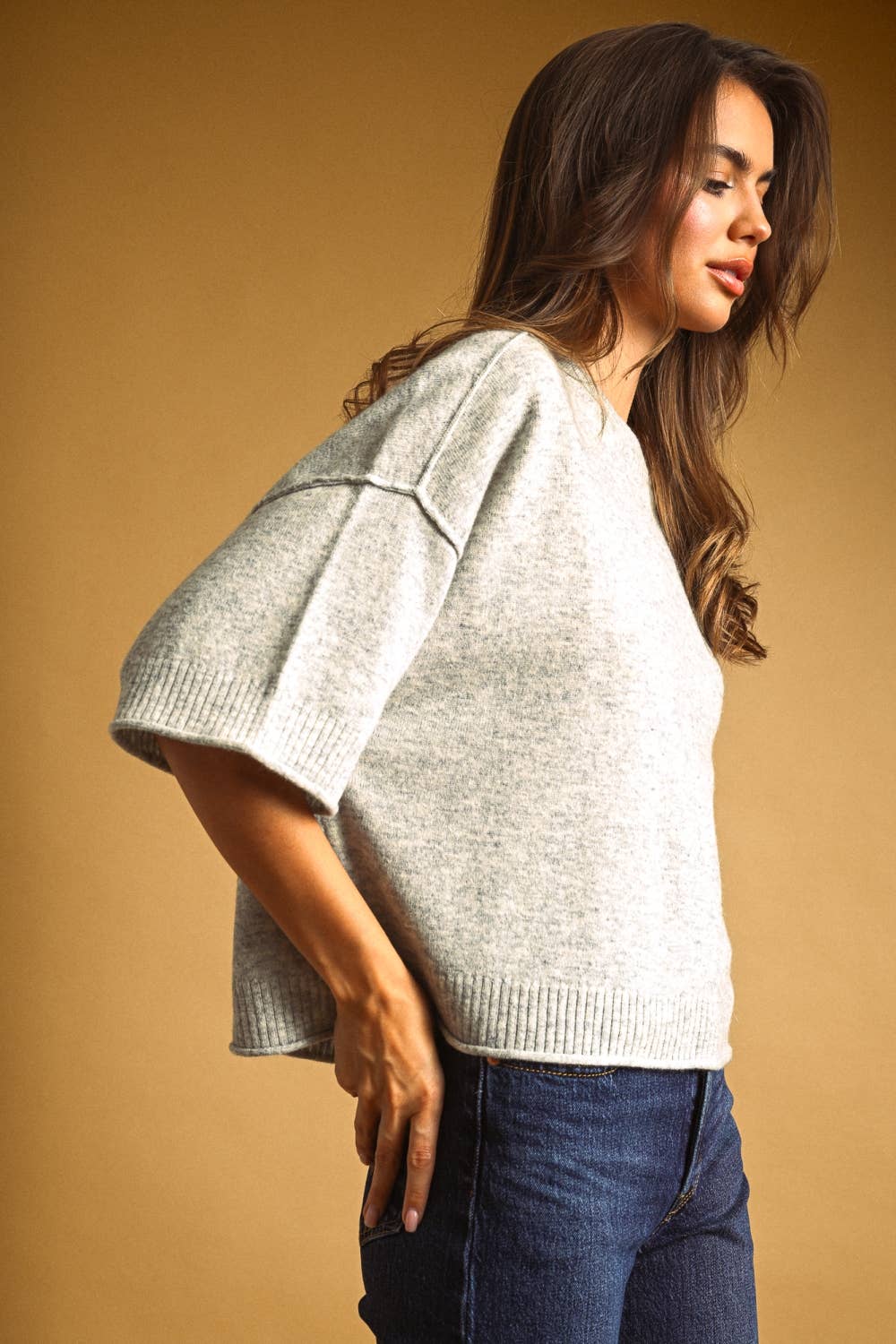 Camila's Knit Top - Grey