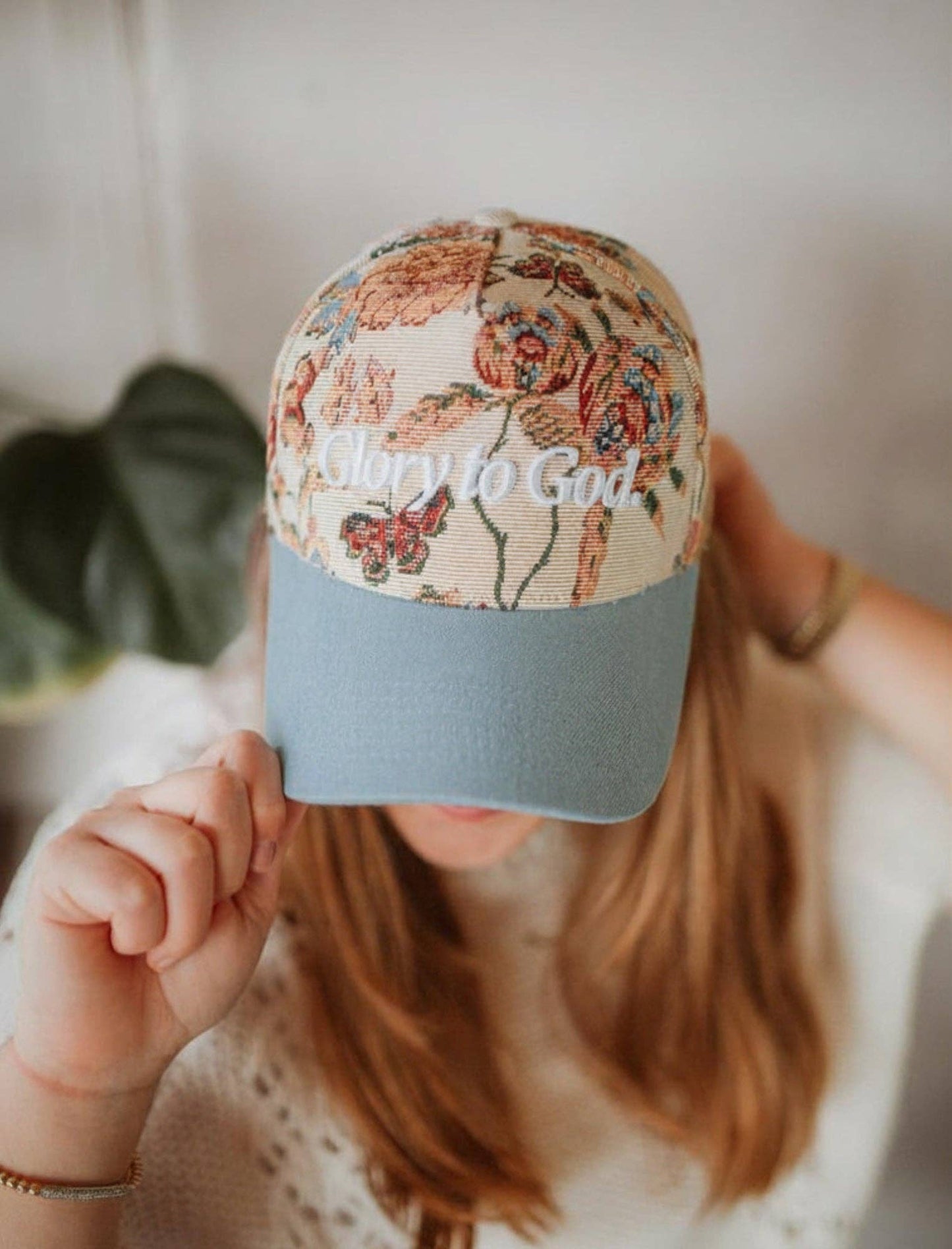 Floral "Glory to God" Trucker Hat