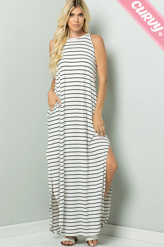 Striped Maxi Dress ~ Plus