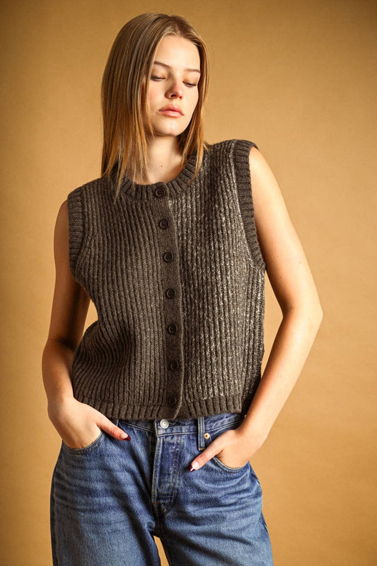 Contrast Sweater Vest