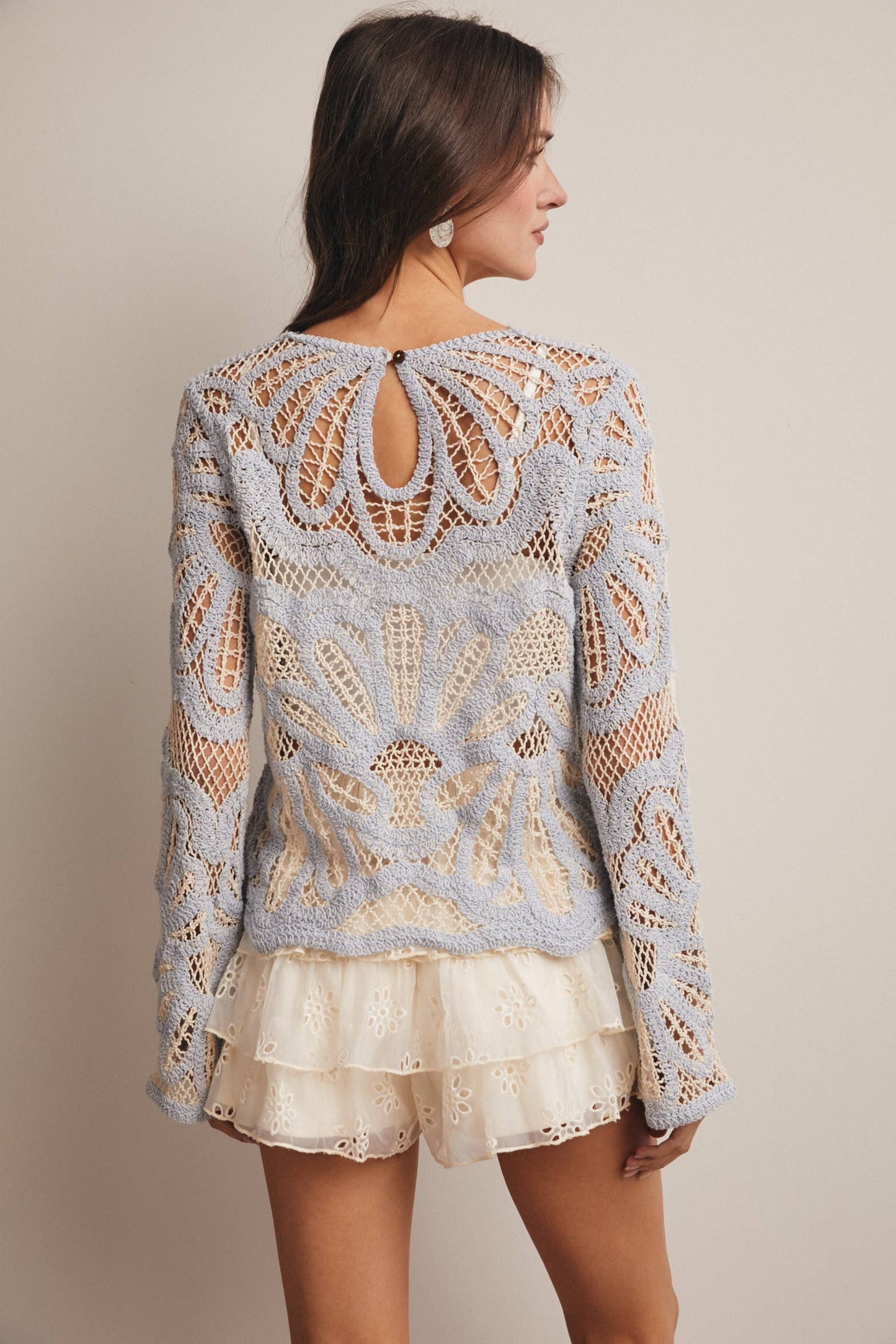 Crochet Floral Sweater