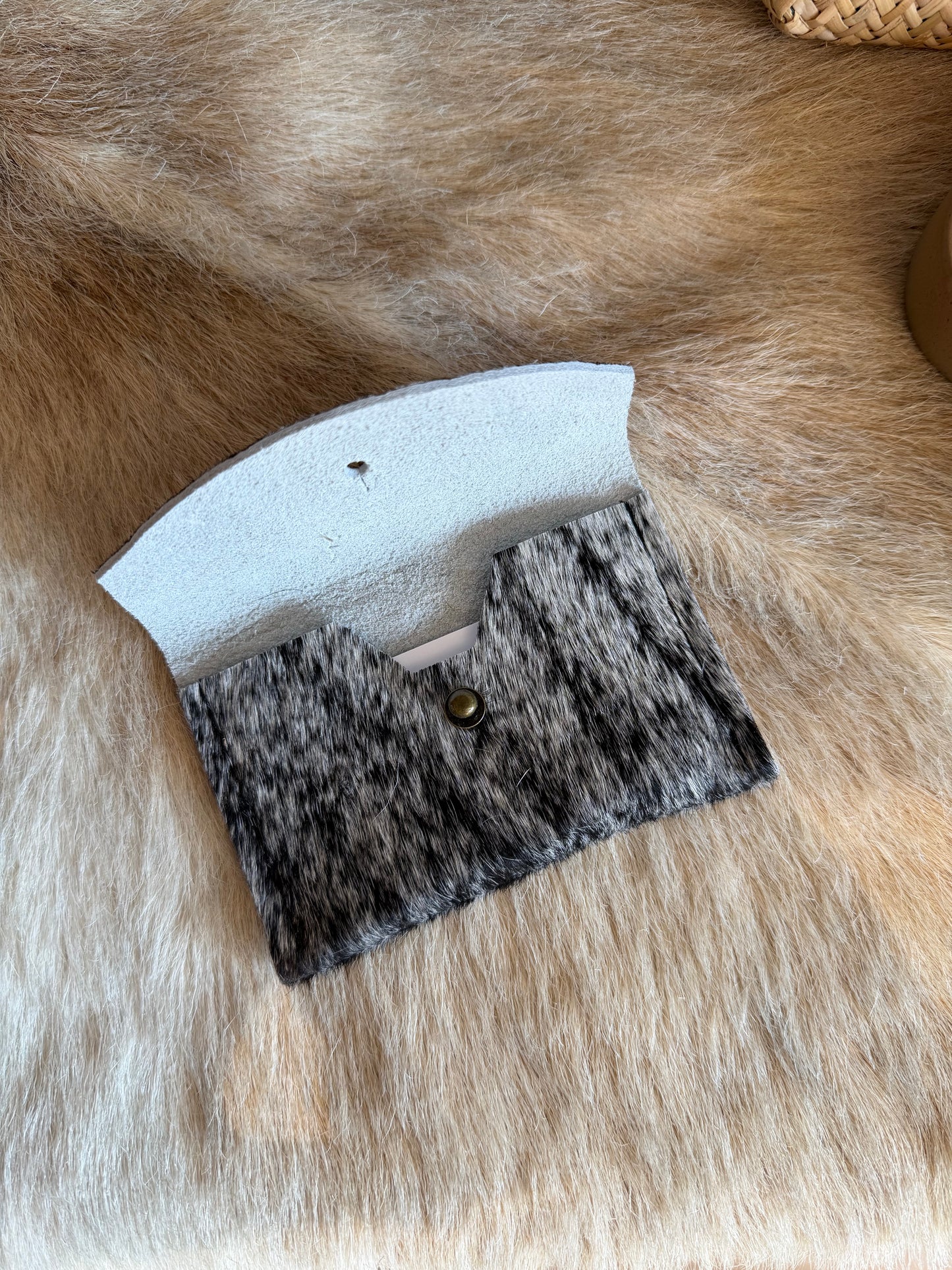 Speckled Cowhide Card Wallet